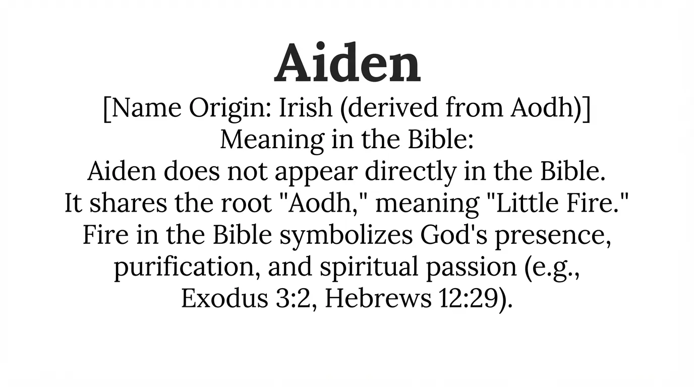Aiden Name Meaning in the Bible